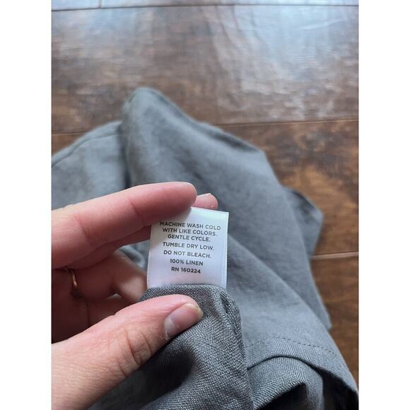 FERN 100% Linen Gray Stone Washed Minimalist Neutral pillow Cover X2 26in x 26in - Picture 6 of 7